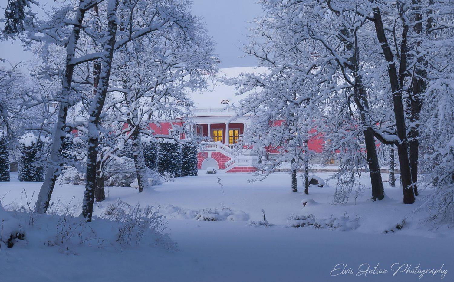 усадьба, сагади, зима, пейзаж, архитектура, эстония, Antson Elvis