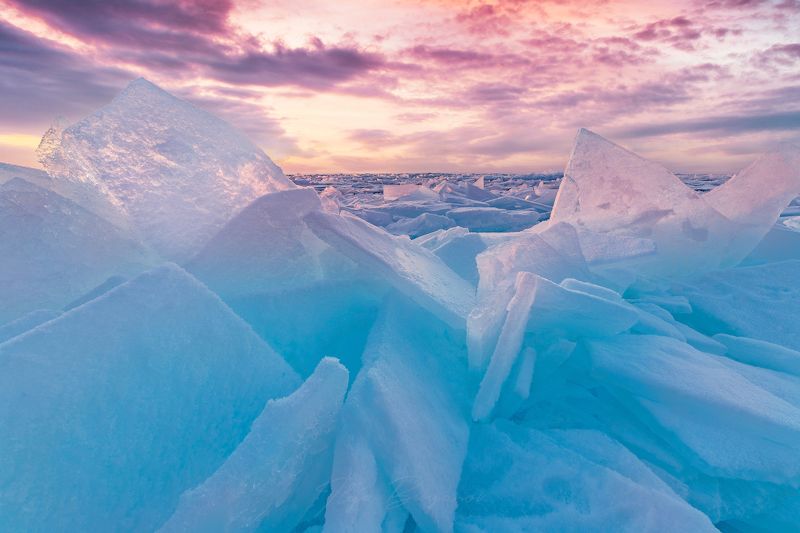 байкал, торосы, рассвет, тур на байкал, Байкал. Январь 2023 фото превью