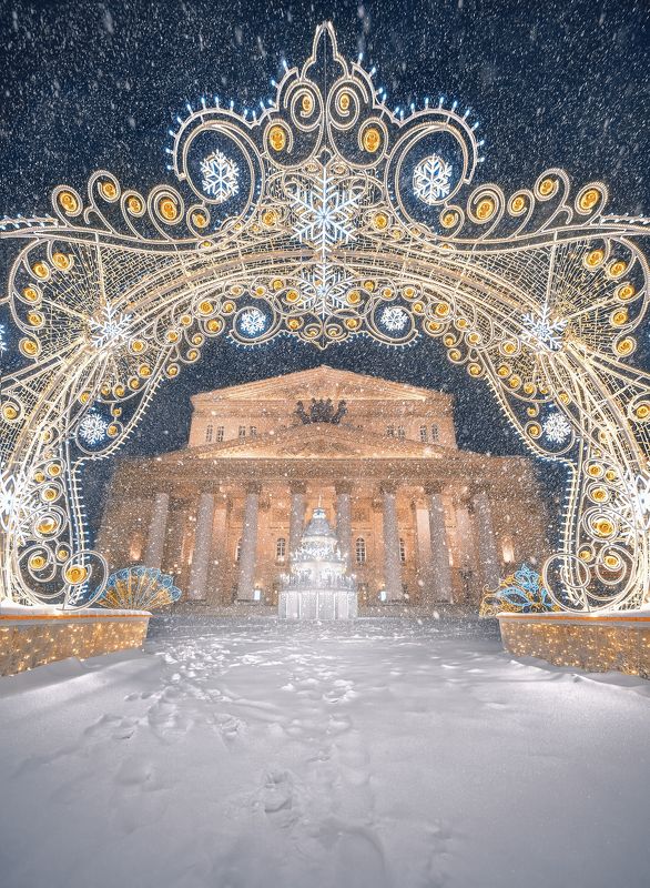 Новый год, большой театр, театральная площадь, new year, Snow, winter, зима Москва  фото превью