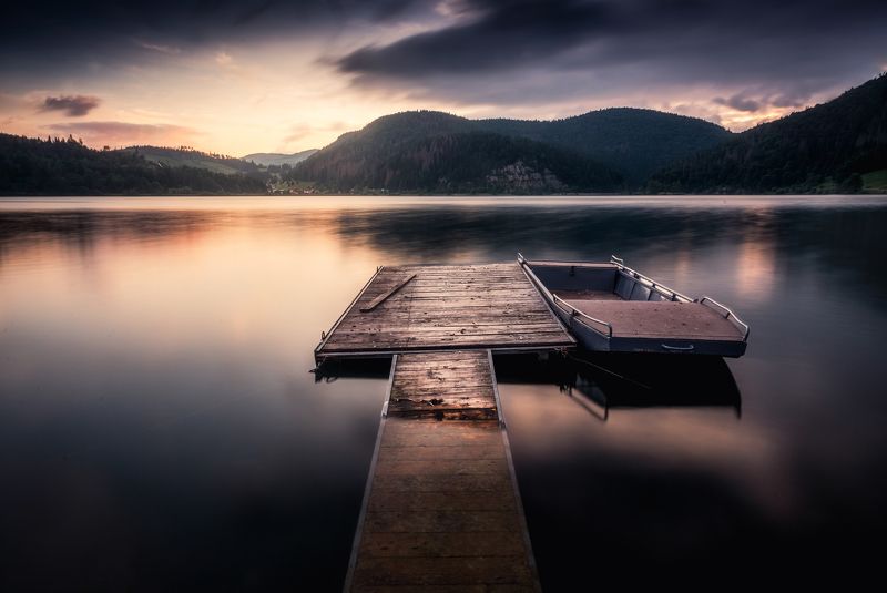 mountains, sunset, waves, slovakia, tatras, nature, spring, summer, poland Evening at the lake фото превью