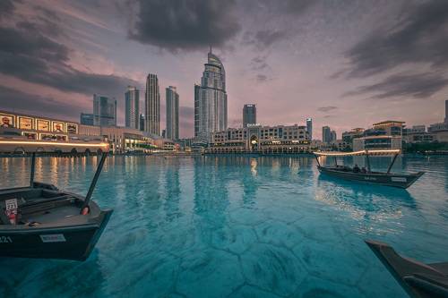 Boats In Burj Khalifa Lake