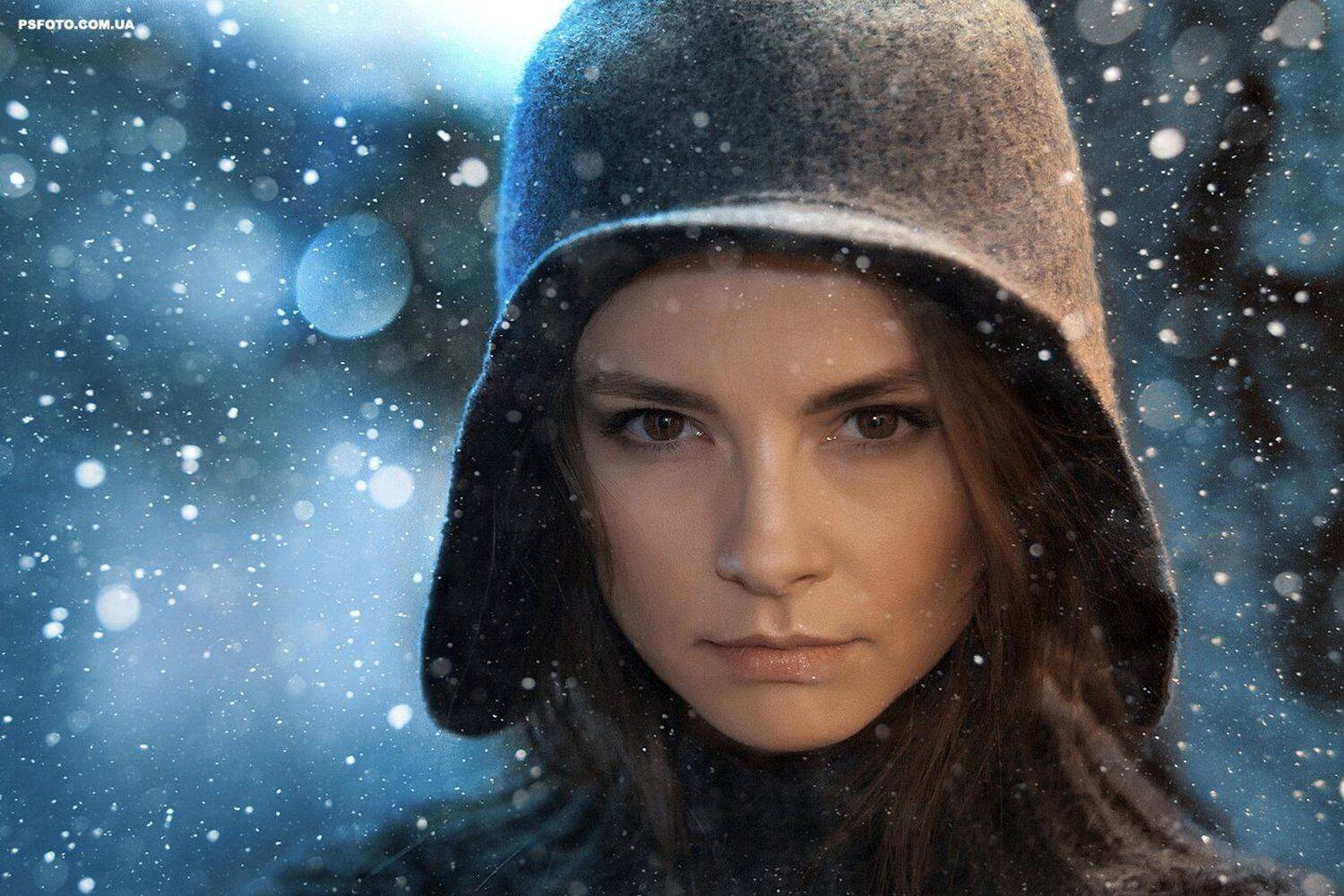 2015, Девушка, Зима, Портрет девушки, Снег, Полюшко Сергей