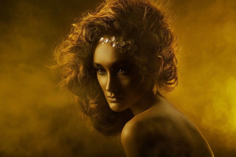 350D, Canon, Девушка, Кино, Образ, Портрет, Фото, Цвет Gold фото превью