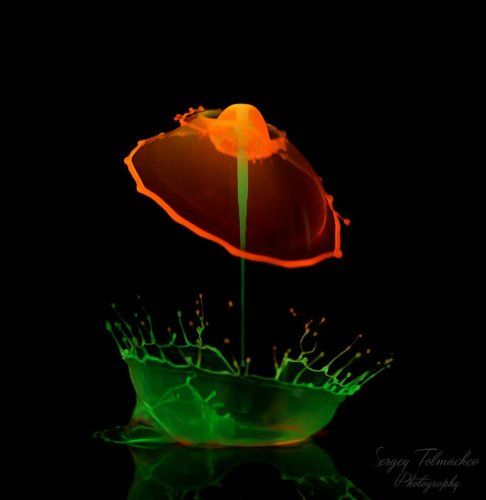 Капли в ультрафиолете...