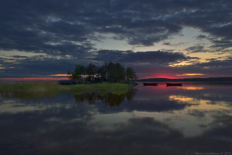 онего, онежское озеро Штиль Белых ночей фото превью