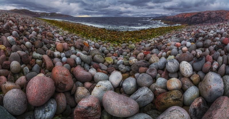 баренцево море, кольский п-ов, лето, море, панорама, пейзаж, природа, север Кольский фото превью