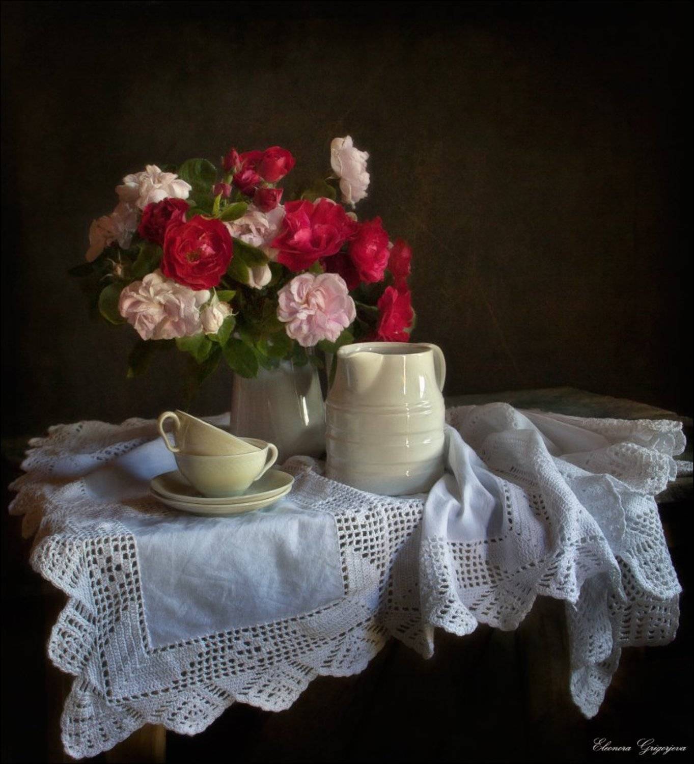 Кувшин, Лето, Натюрморт, Розы, Eleonora Grigorjeva