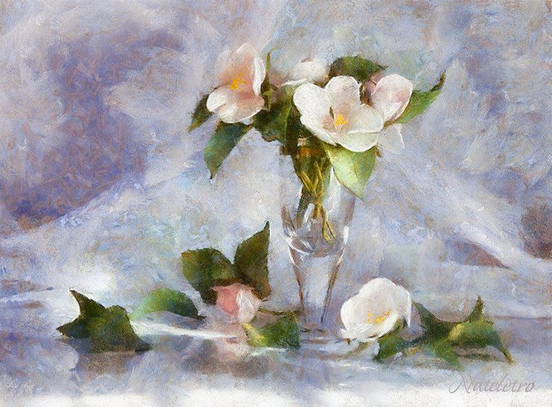 весна, живопись, имитация, листья, натюрморт, ручная работа, фоамиран, цветы, яблоня Яблоневый цвет фото превью