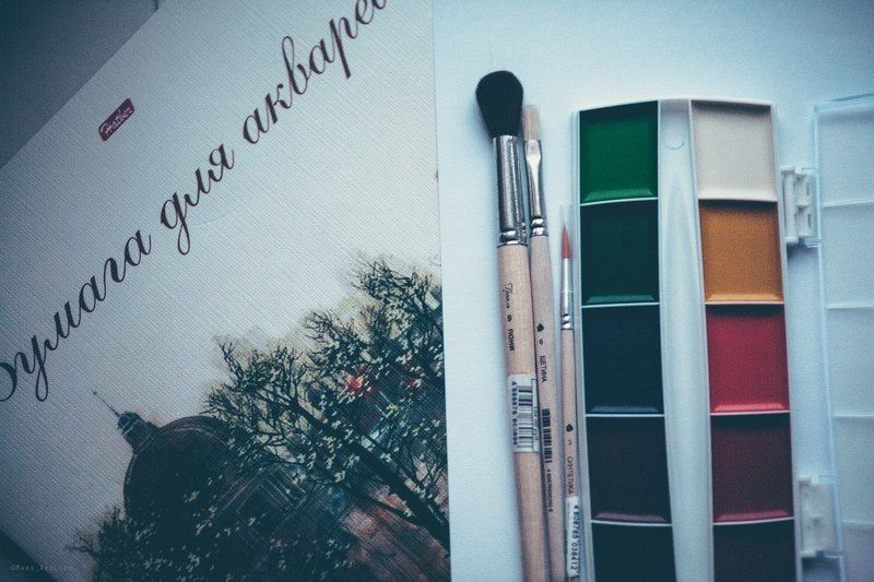 Акварель, Кисть, Краски, Красноярск, Холст *** фото превью