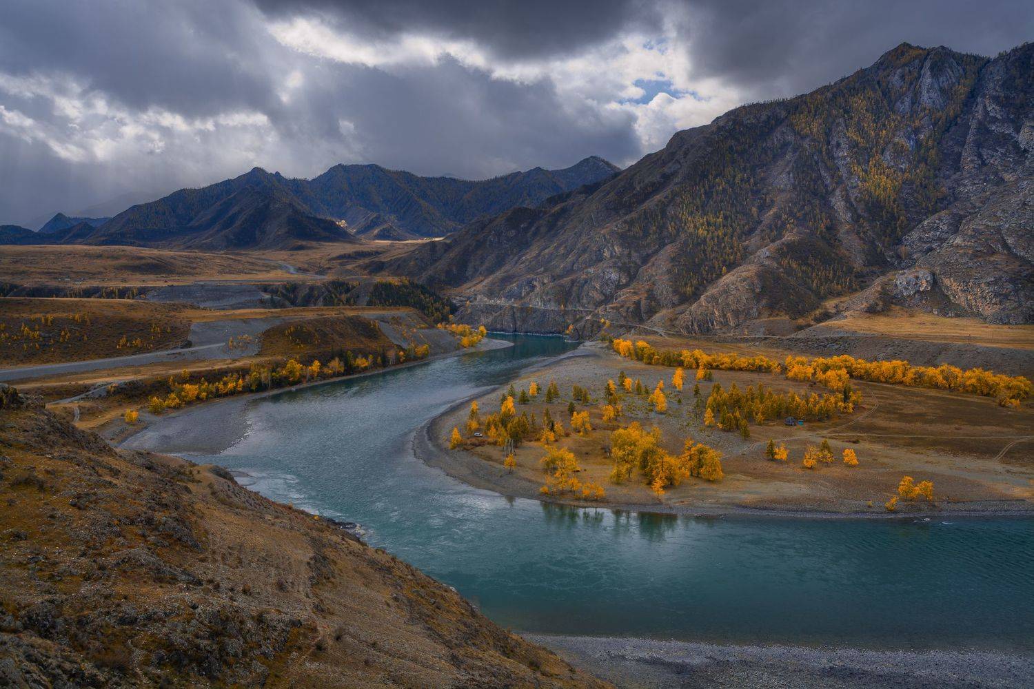 россия, горный алтай, река катунь, осень, Андрей Поляков