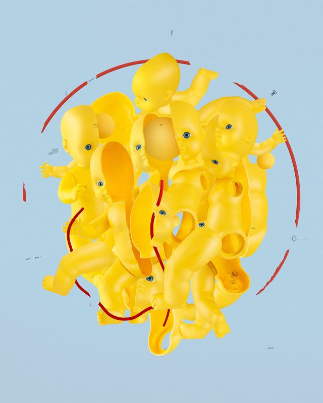 art, portrait, fineart, concept, color, object shooting, dolls Jane John Baby Doe фото превью