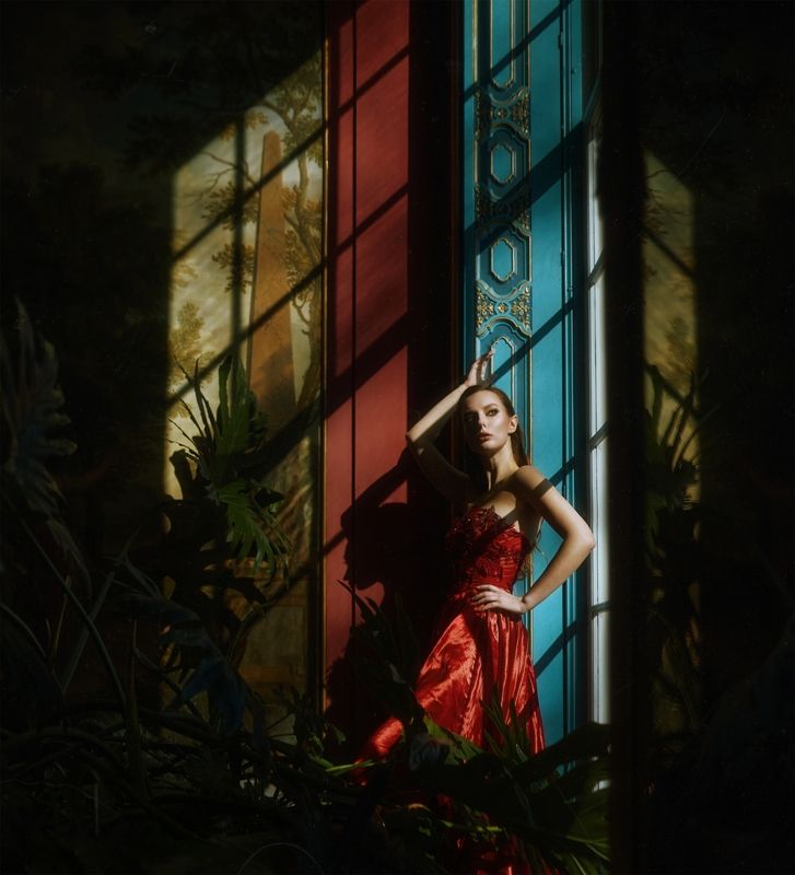 девушка, женщина, интерьер, картины, платье, амстердам Framed фото превью