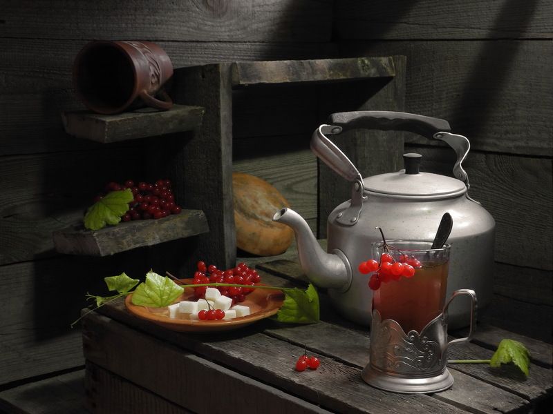 Чай с калиной. фото превью