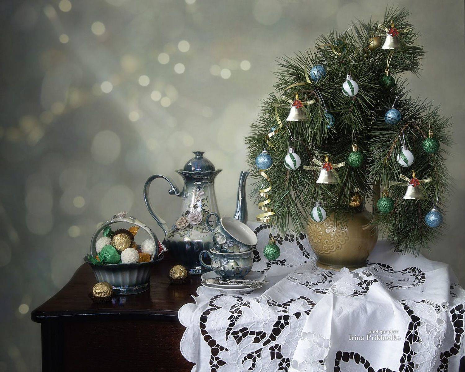 натюрморт, праздник, елка, чаепитие, Приходько Ирина