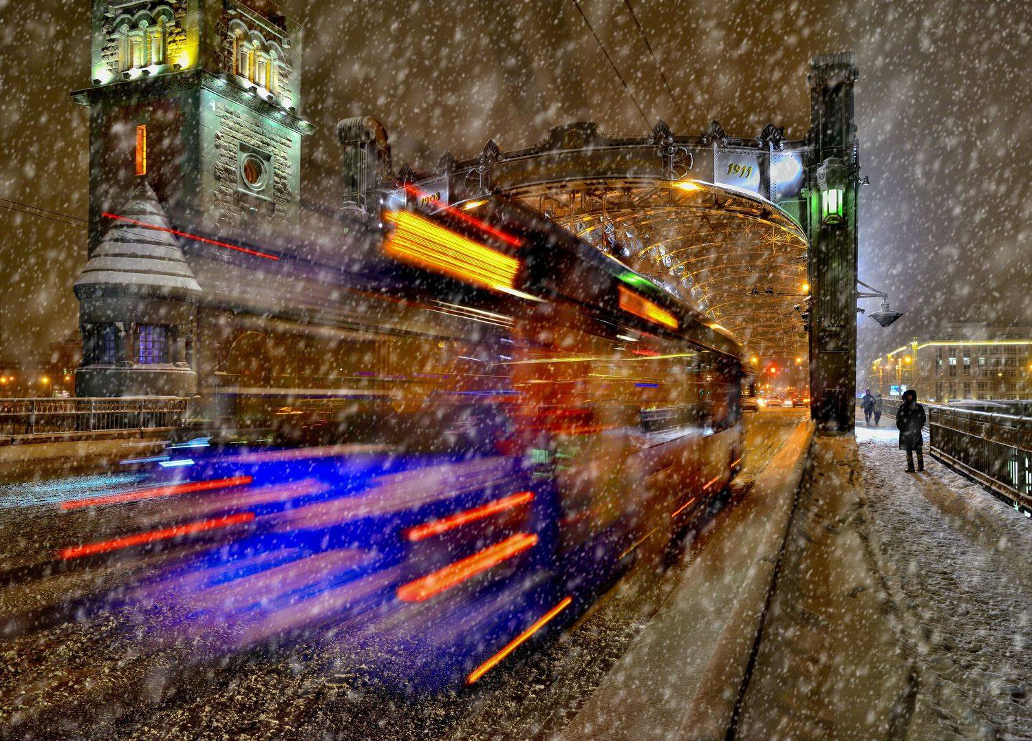 санкт-петербург, мост, снег,, Байдуков Александр