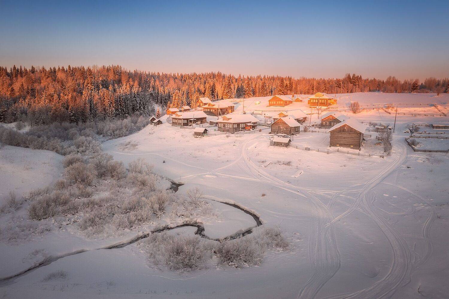 русский север, поморье, деревьня, зима, Ермолин Александр