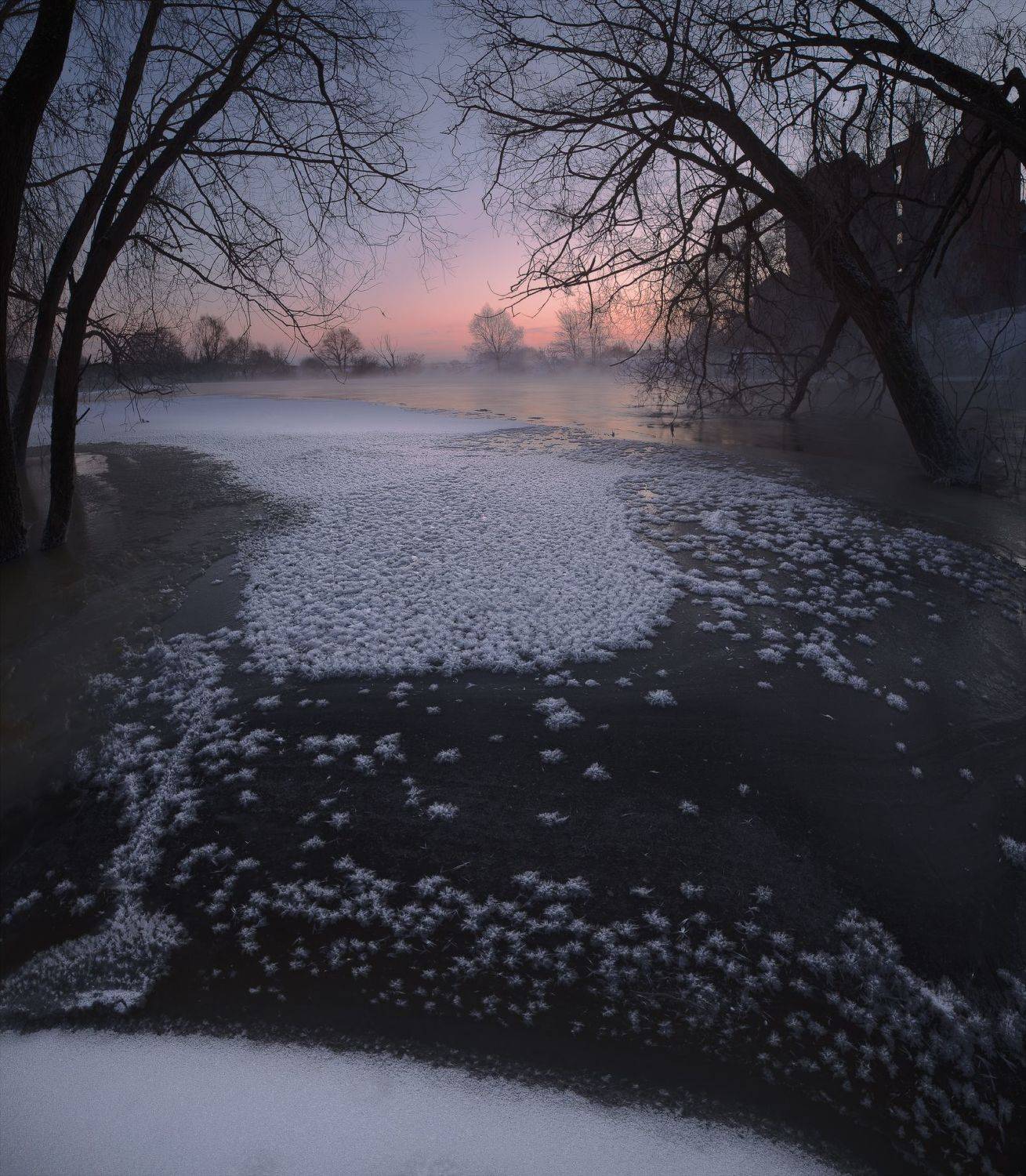 юрятино, калужская область, рассвет, река, протва, зима, Шишкин Дмитрий
