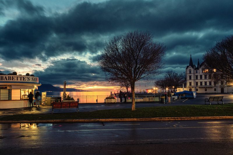 leman; cloudscape; sunset; vevey; switzerland; reflection; Light and clouds фото превью