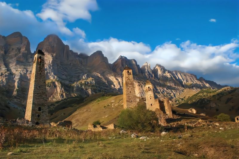 горы, башни, ингушетия, пейзаж, landscape, mountains Горы Ингушетии. фото превью