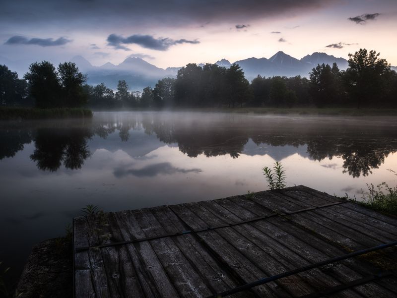 slovakia, sunset, mountains, sunrise, landscape, nature Morning at the pond фото превью