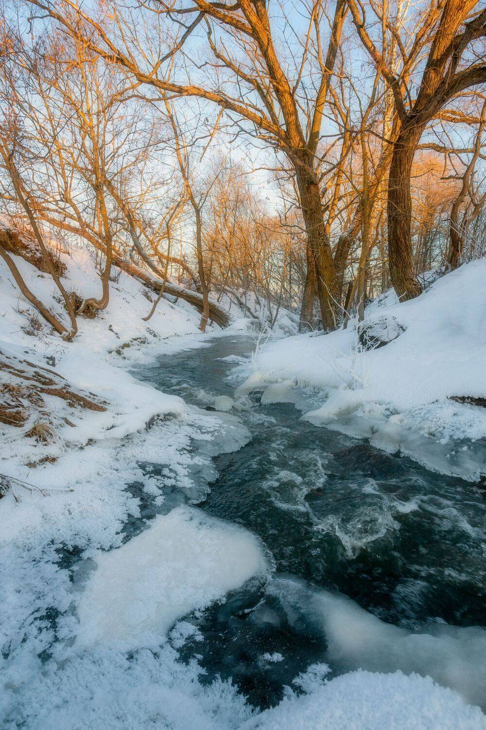 пейзаж, зима, река, мороз, закат, Московская область, Мартыненко Дмитрий