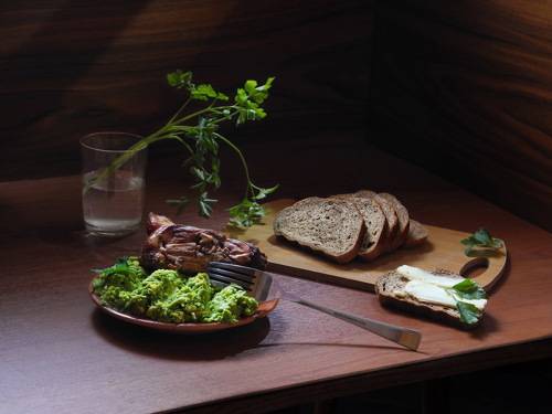 Ужин с копчёной курицей.