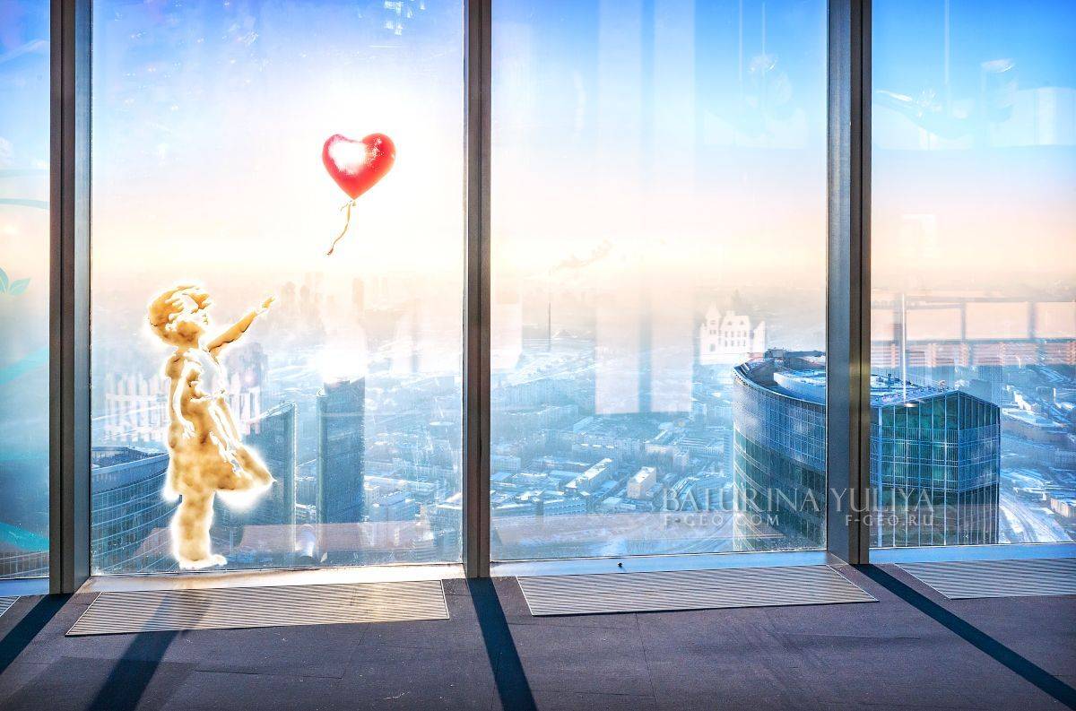 москва, город, панорама, сити, девочка, шарик, Юлия Батурина