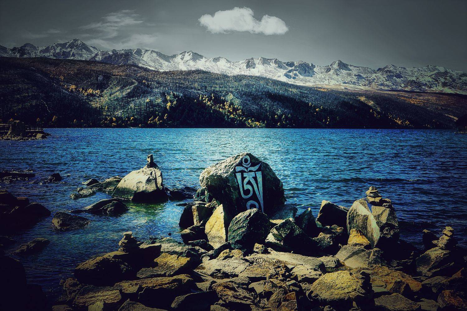 木格措湖水蓝又蓝, 吴 微雨墨烟鸿