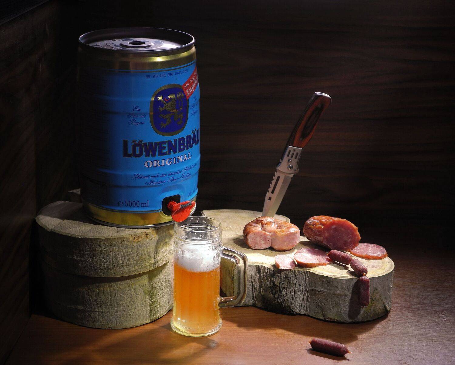 пиво, колбаска, германия, бавария, нож, бокал,, Сергей Фунтовой