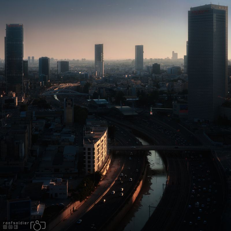 Tel aviv, Israel, city, urban, architecture, cityscape, blue, skyscraper, aerial, roof Tel Aviv фото превью