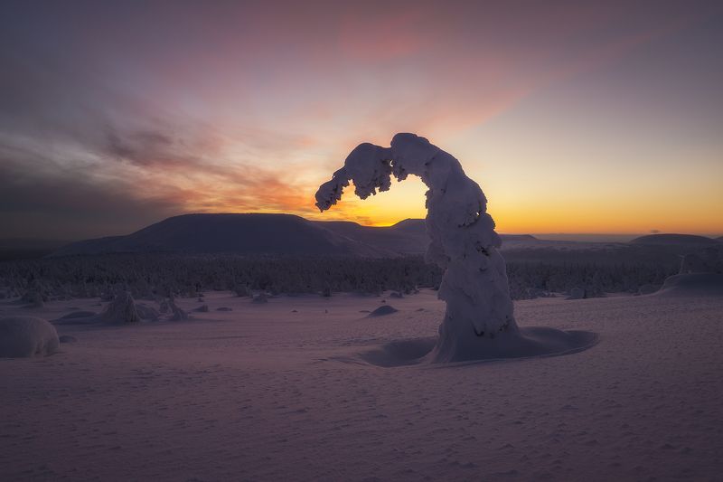 гух, главный уральский хребет, урал, северный урал, природа, пейзаж, закат, зима, сергейалтушкин Знакомство с ГУХ! фото превью