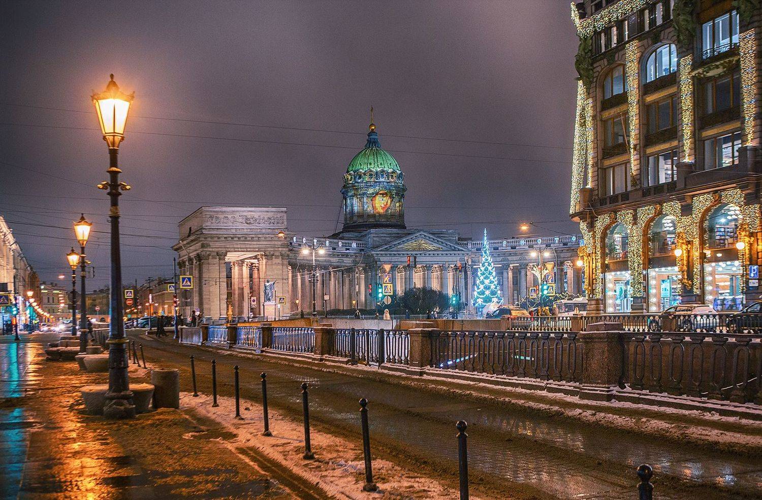 санкт-петербург, вечер, новый год, иллюминация, Владимир Липецких