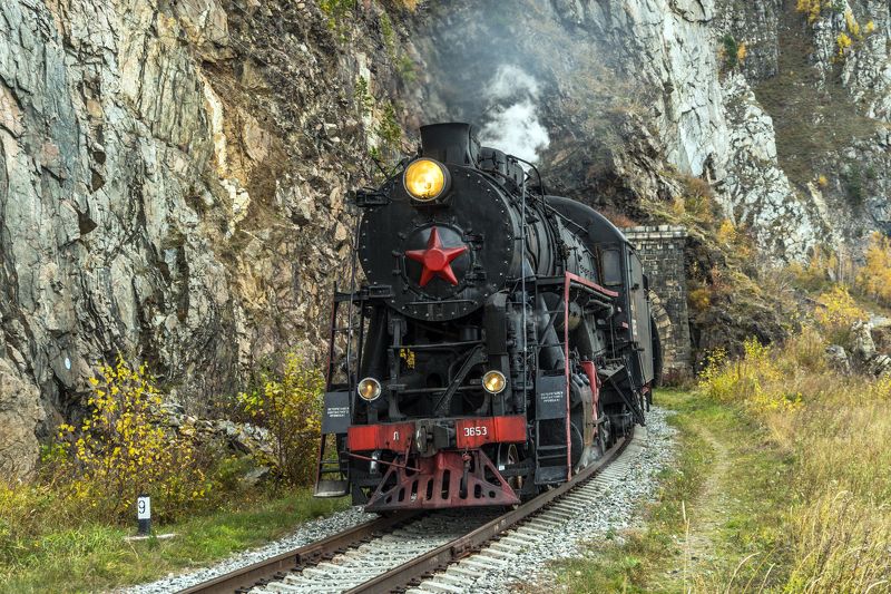 Паровоз на Кругобайкалке фото превью