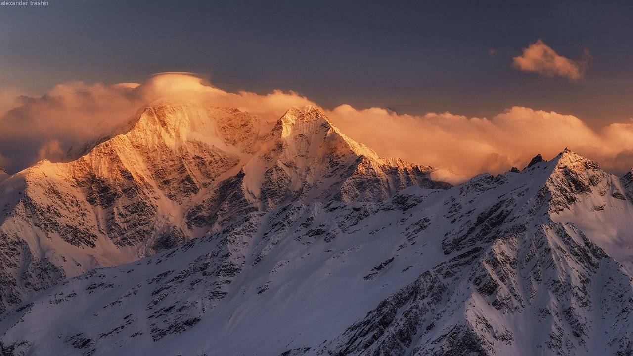 горный пейзаж, горы, донгузорун, закат, кавказ, северный кавказ, чегет, Александр Трашин