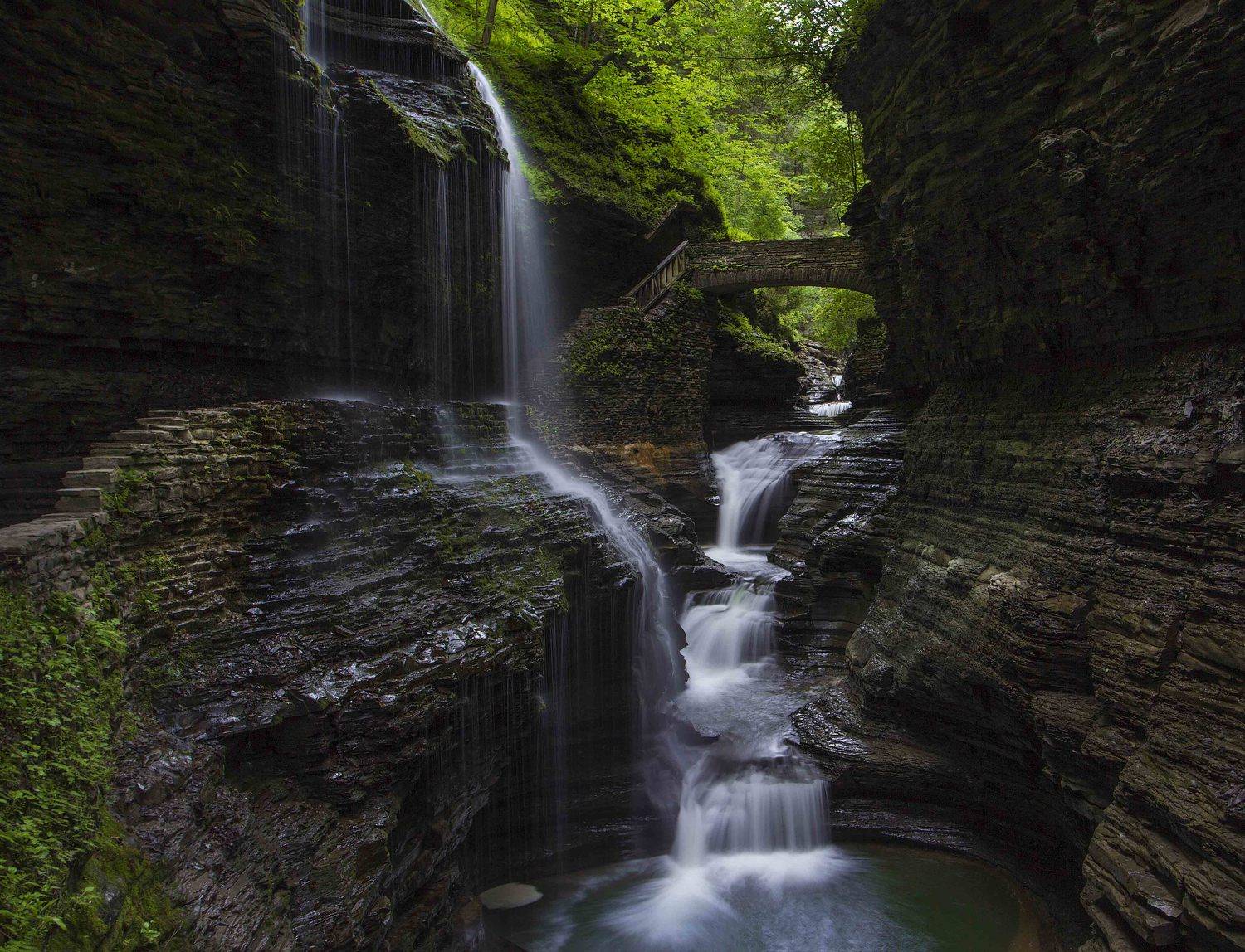 Cascade, Glen creek, Glen watkins, Waterfall, Водопад, Каскад, Екатерина Богданова