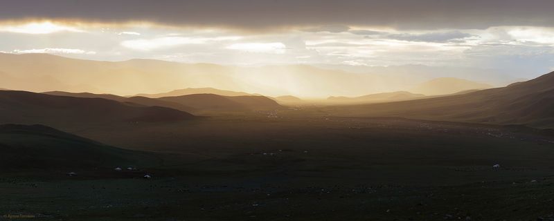 закат монголия Монгольский закат фото превью
