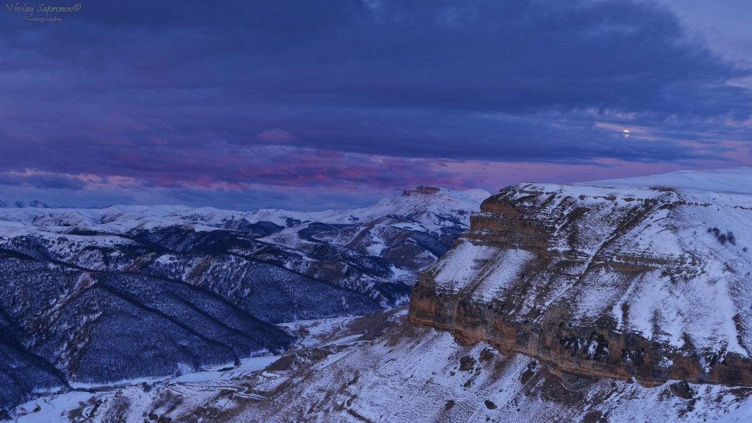 полнолуние, кавказ, северный кавказ, карачаево-черкессия, бермамыт, горы, горный пейзаж, рассвет, Николай Сапронов