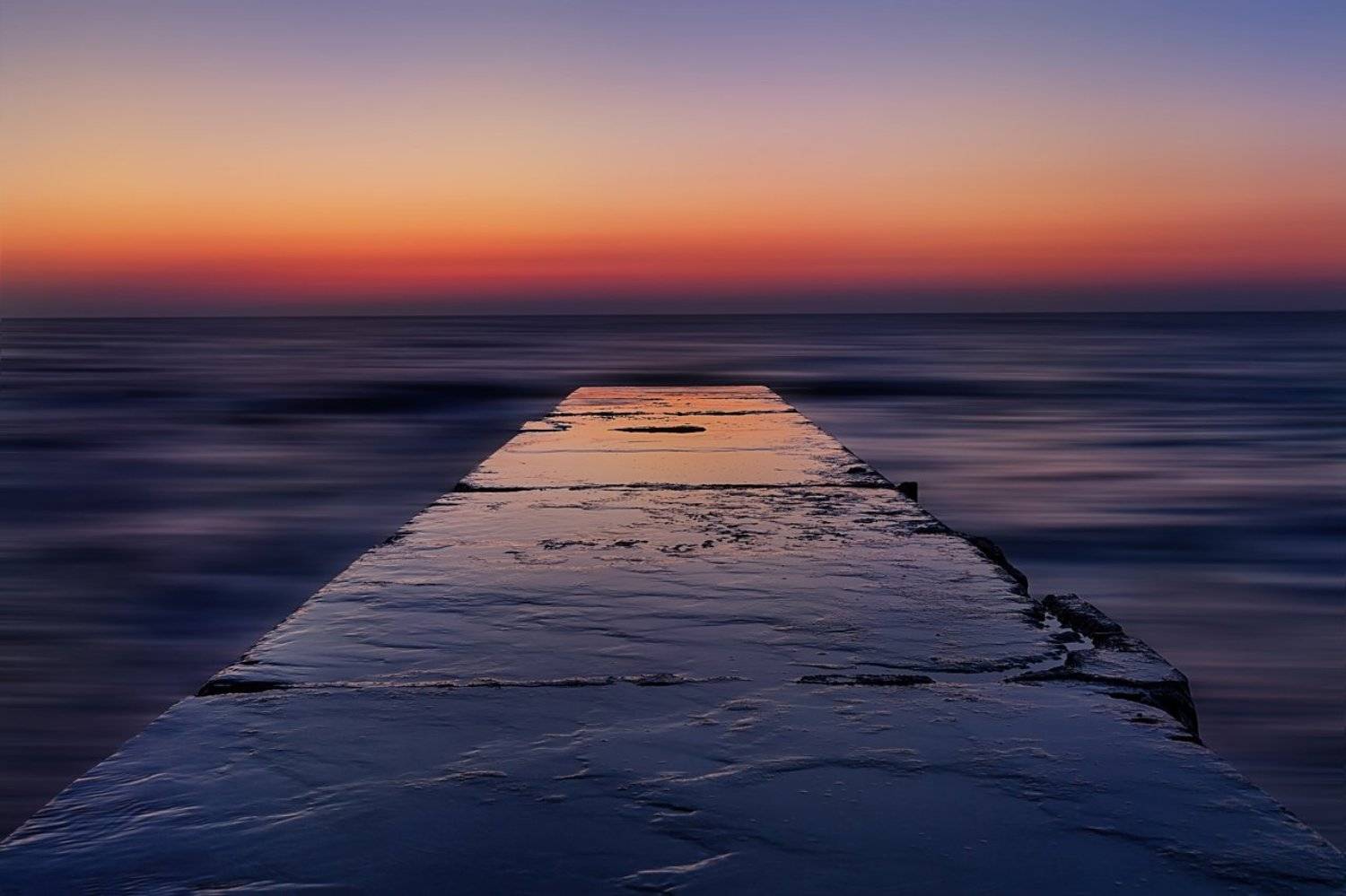 Восход, Горизонт, Море, Мост, Отражение, Пирс, Природа, Рассвет, Анастасия Сак