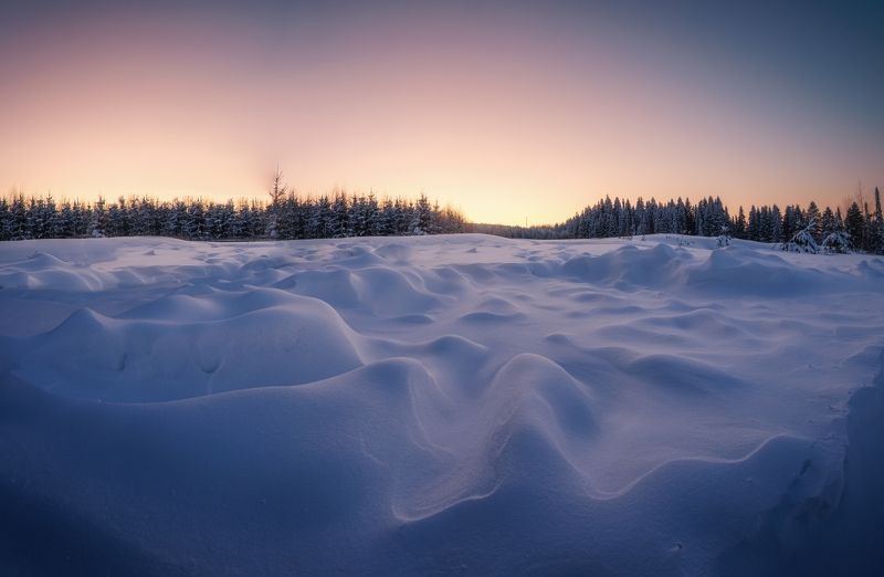 Снежный этюд. После заката фото превью