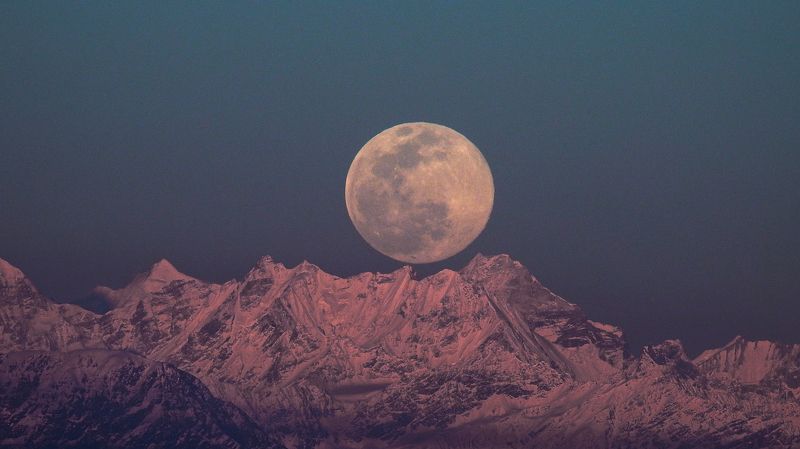 #fullmoon #himalaya #india #evening #moonrise  фото превью