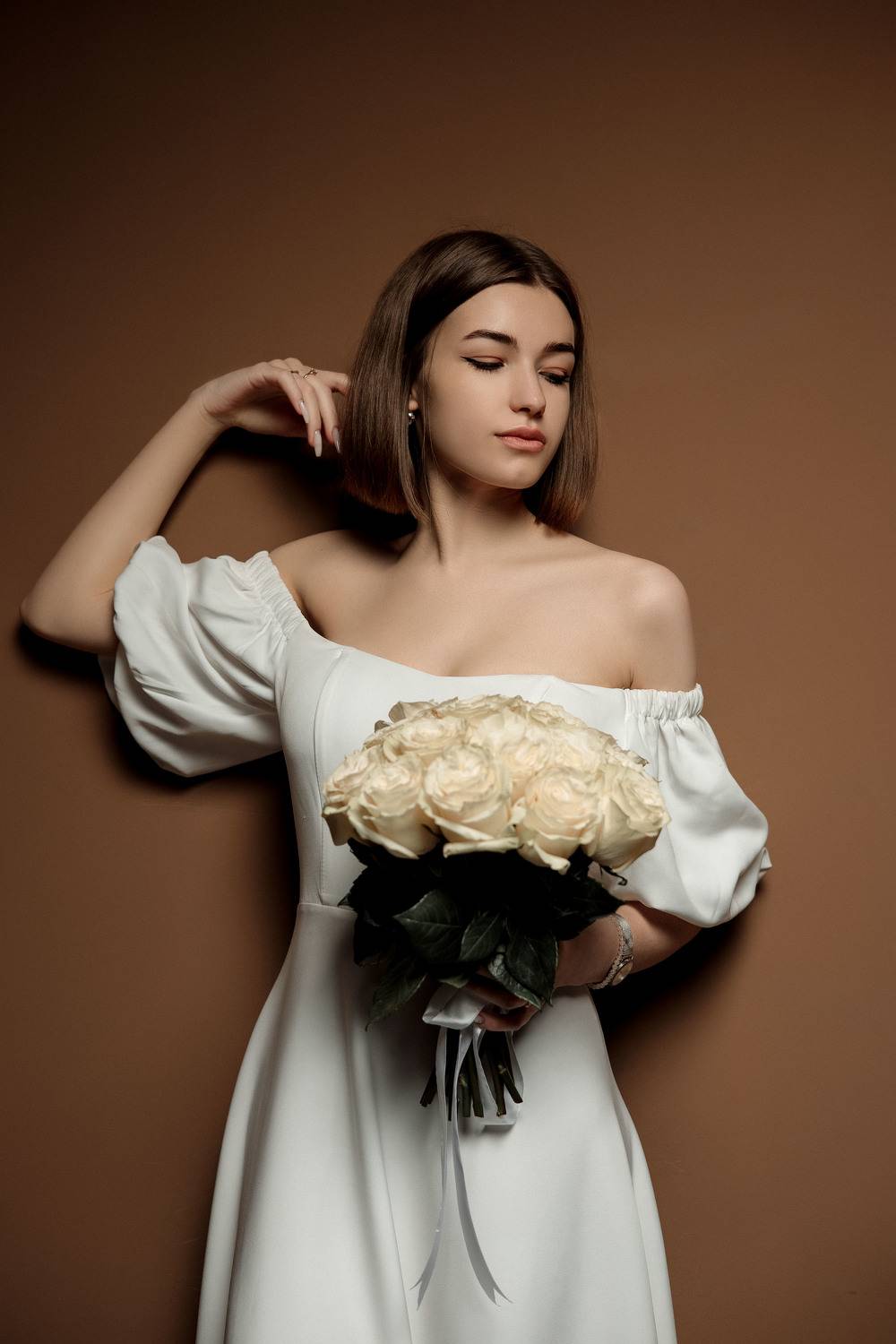 девушка, модель, портрет, фотосессия, студия, гламур, girl, model, modeling, portrait, make-up, творческий портрет, женский портрет, woman, young woman, glamour, постановка, постановочная фотография, fashion, невеста, свадьба, bride, wedding, Владимир Васильев