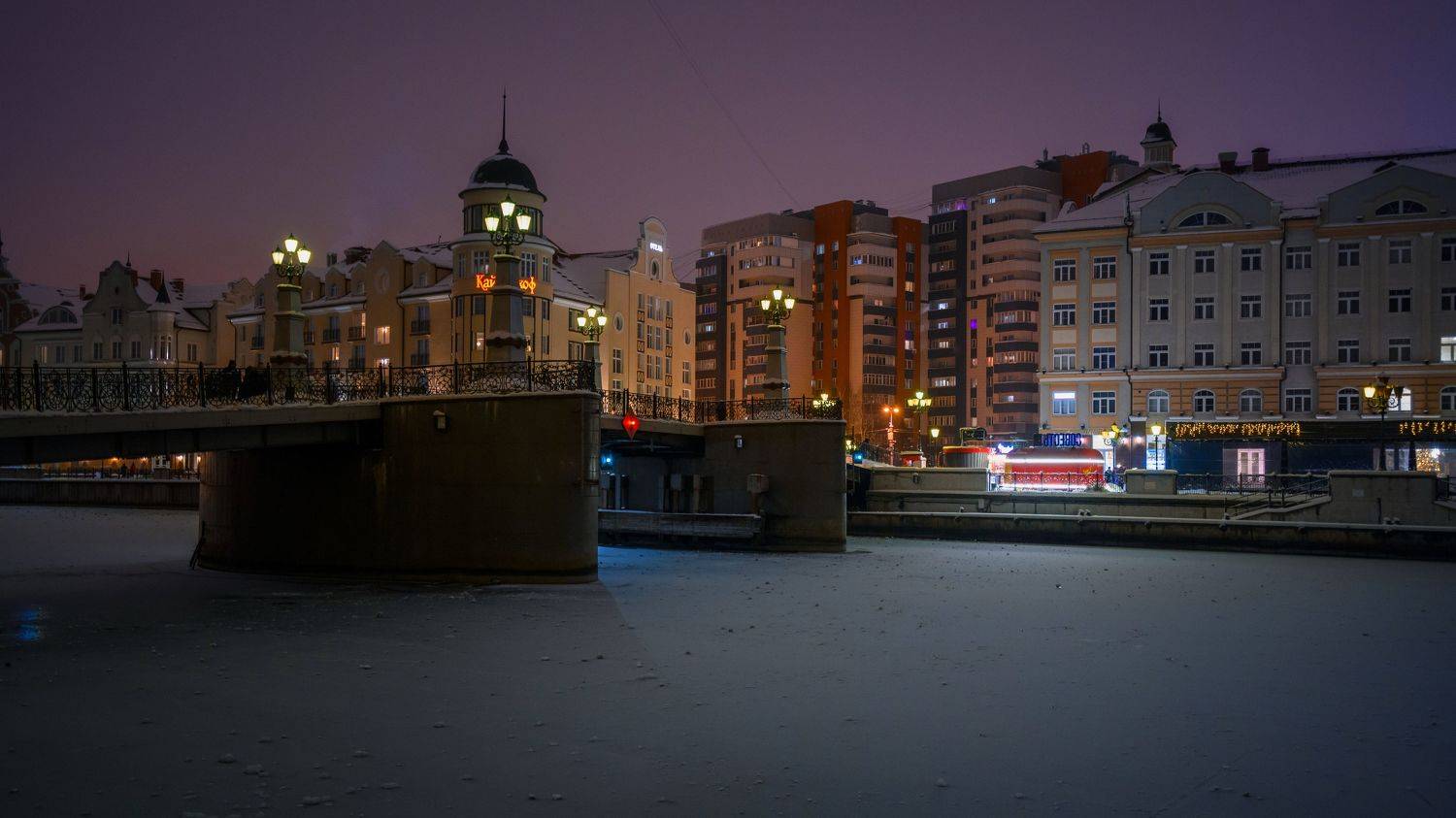 калининград, ночь, зима, Popoff Dmitry