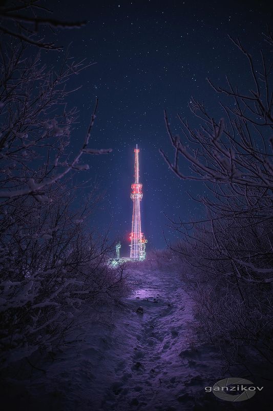 россия, ставрополье, пятигорск, машук, зима, ночь, звезды Старый Новый Год фото превью