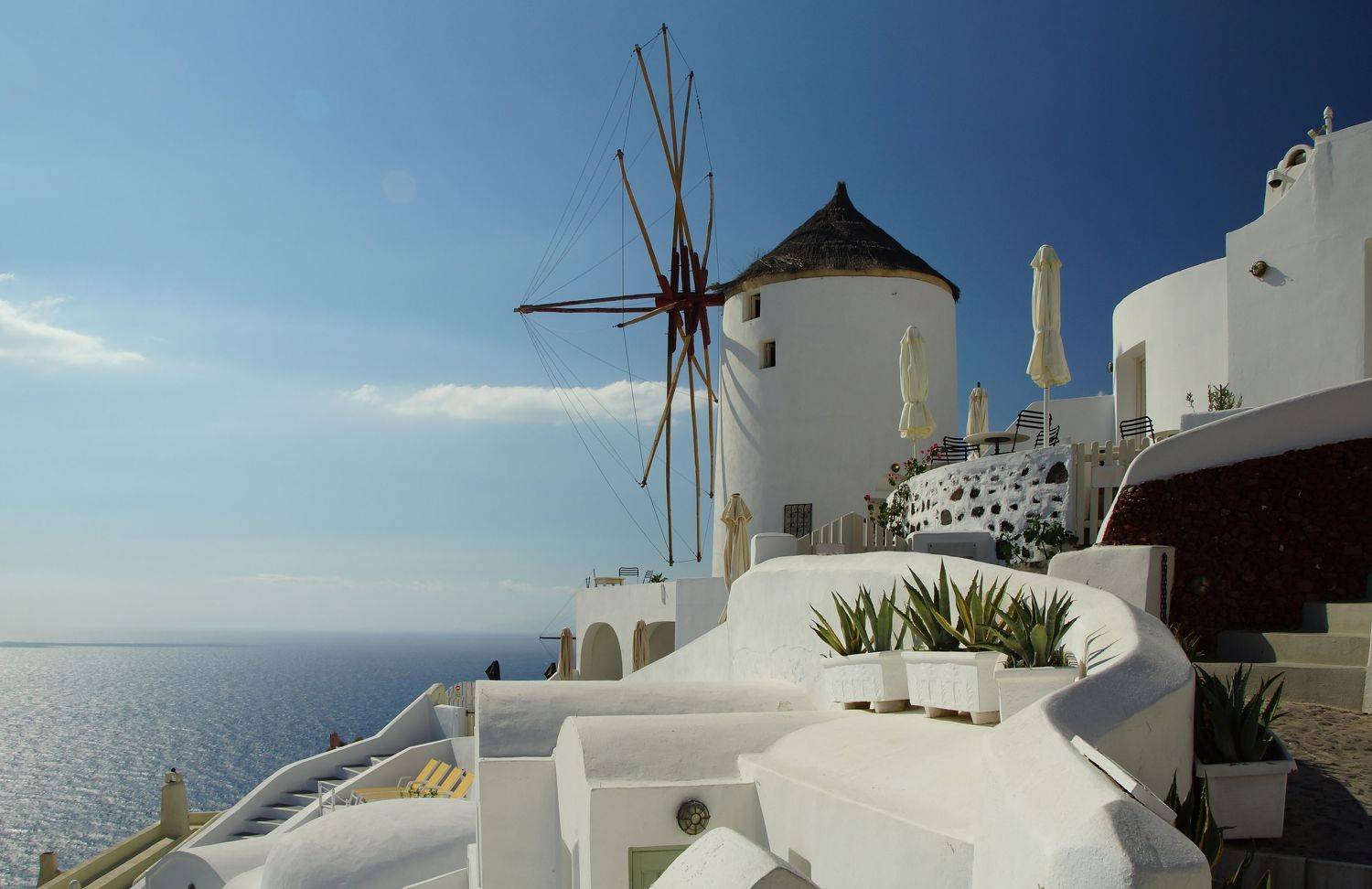 morning, city, mill, island, sea, sky, horizon, light, white,  Сергей Андреевич