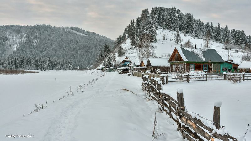 зима, снег, пихты, кедры, усть-кабырза, мрассу, кабырза, горная шория Горная Шория, деревенское (2) фото превью