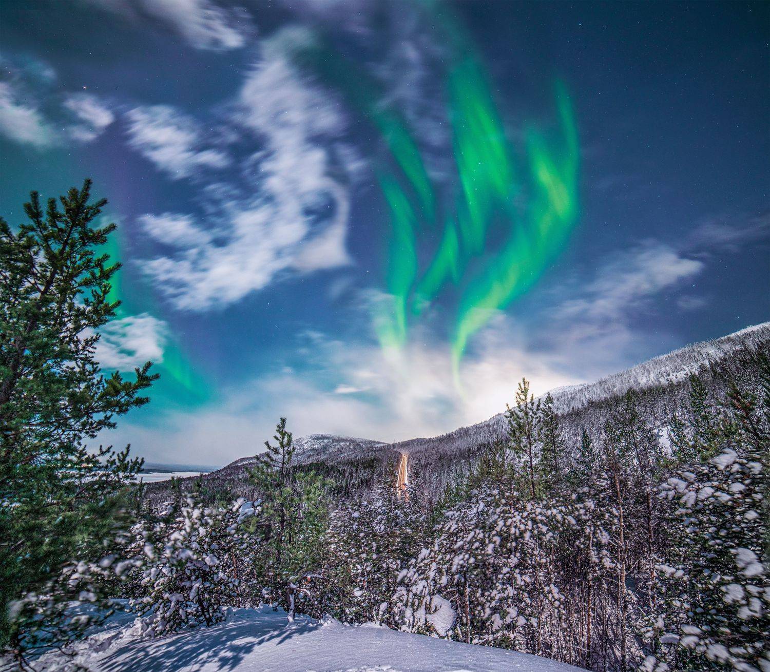 северное сияние аврора зима заполярье, Третьякова Анастасия