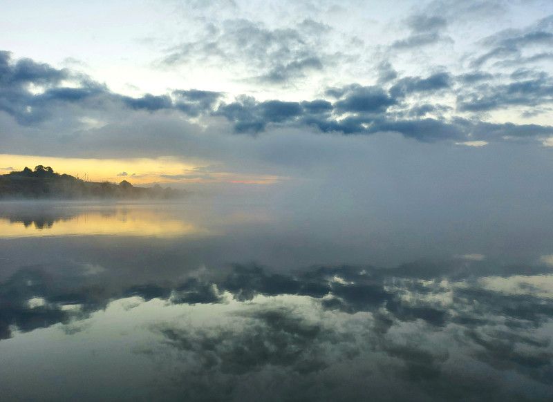 пруд, туман, рассвет, утро Утренний туман. фото превью