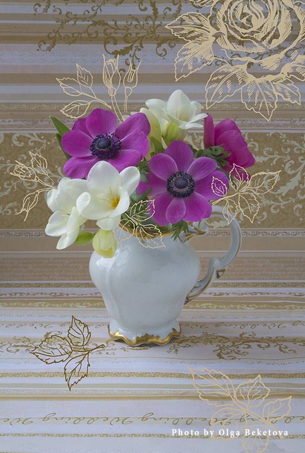 анемоны, цветы, букет, Бекетова Ольга