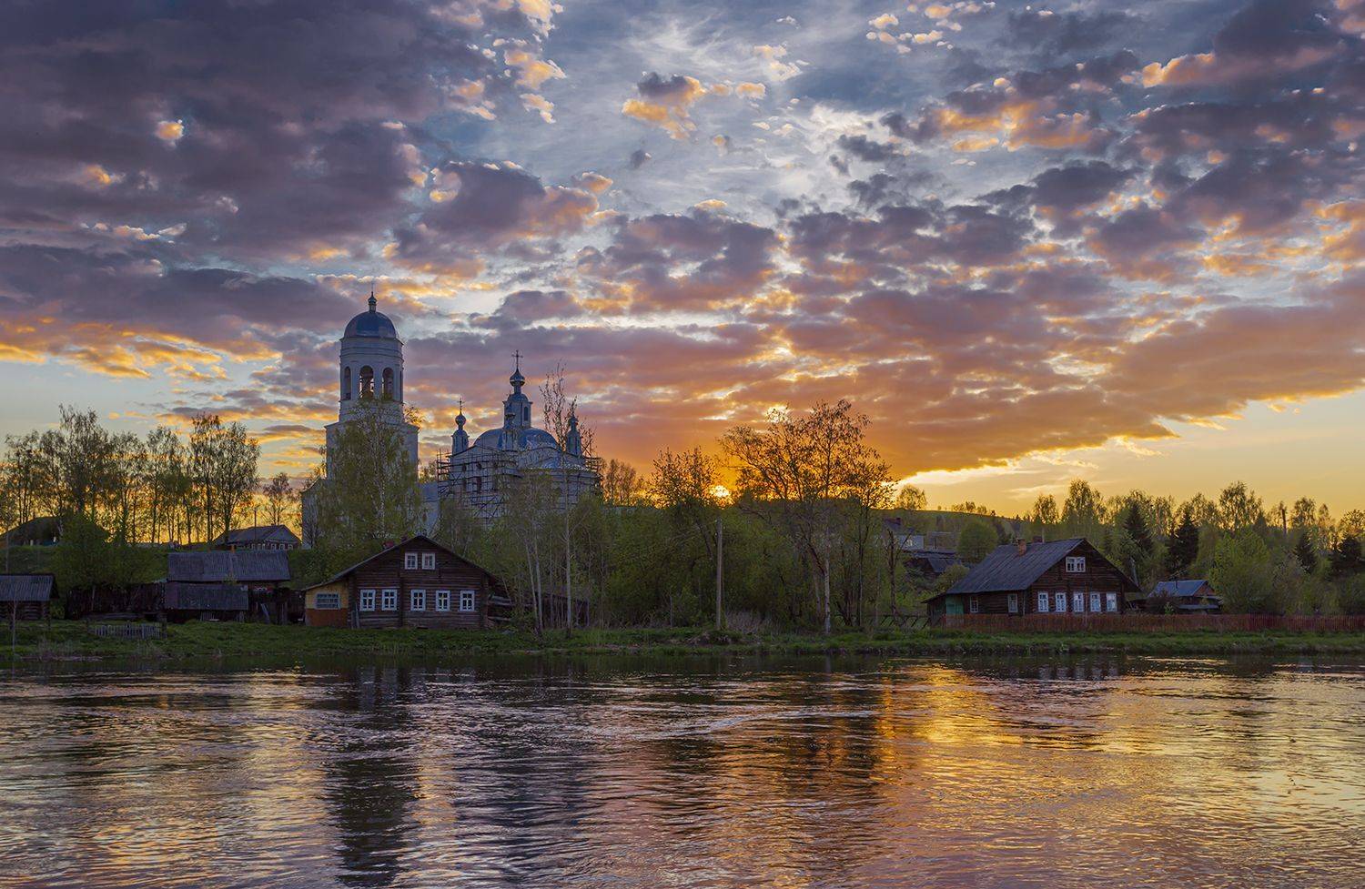 пежма, закат, церковь, вельск, Наталия Колтакова
