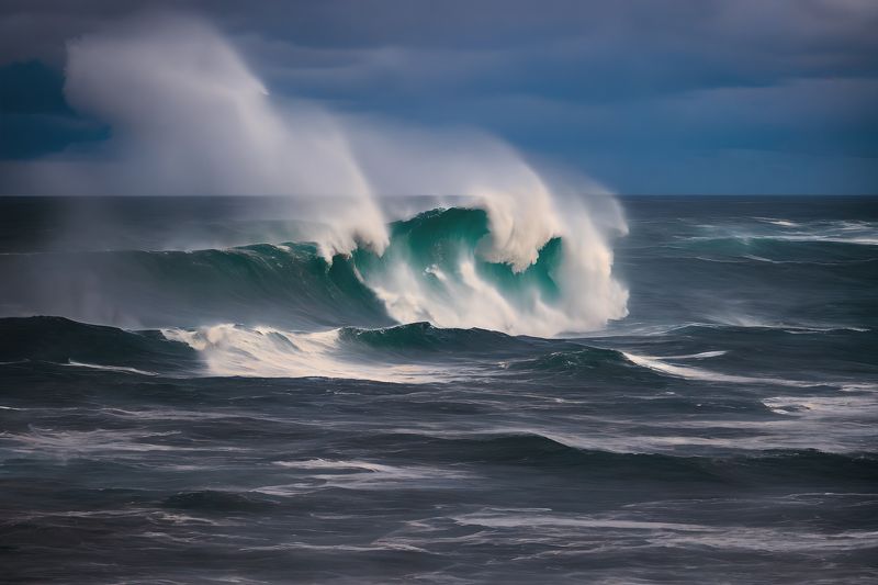 ветер, море, аэросъемка, большое фокусное расстояние, шторм, волны Ссора ветра и моря фото превью